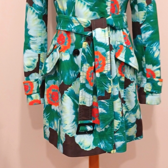 Banana Republic Statement Cotton Blend Floral Trench Coat- Sz. Sm - Picture 3 of 15